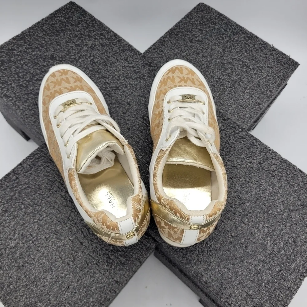 Michael Kors Monyka Low Top Metallic Sneakers Girls 3 Youth Shoes